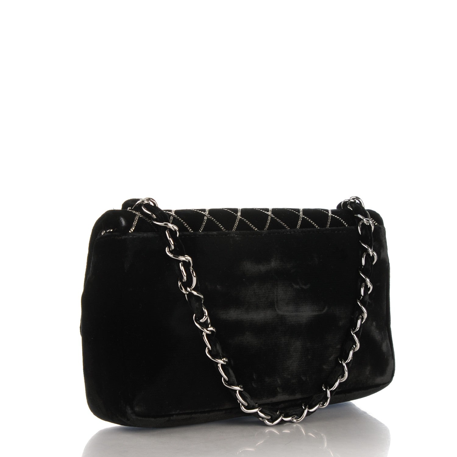 Chanel Velvet Chain Small Single Flap Black 3 of 8