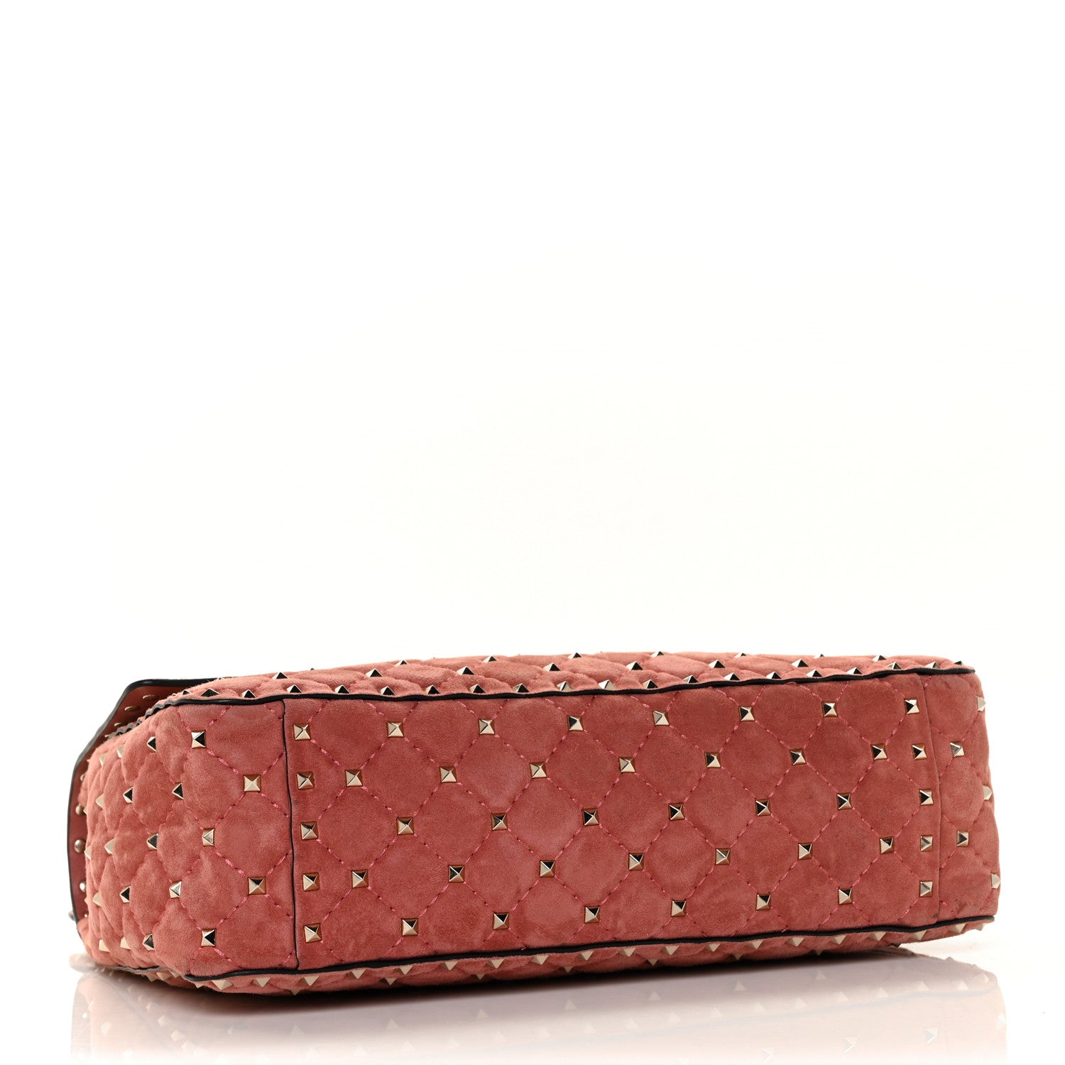 Valentino Garavani Suede Medium Rockstud Spike Shoulder Bag Antico Rosa 3 of 8