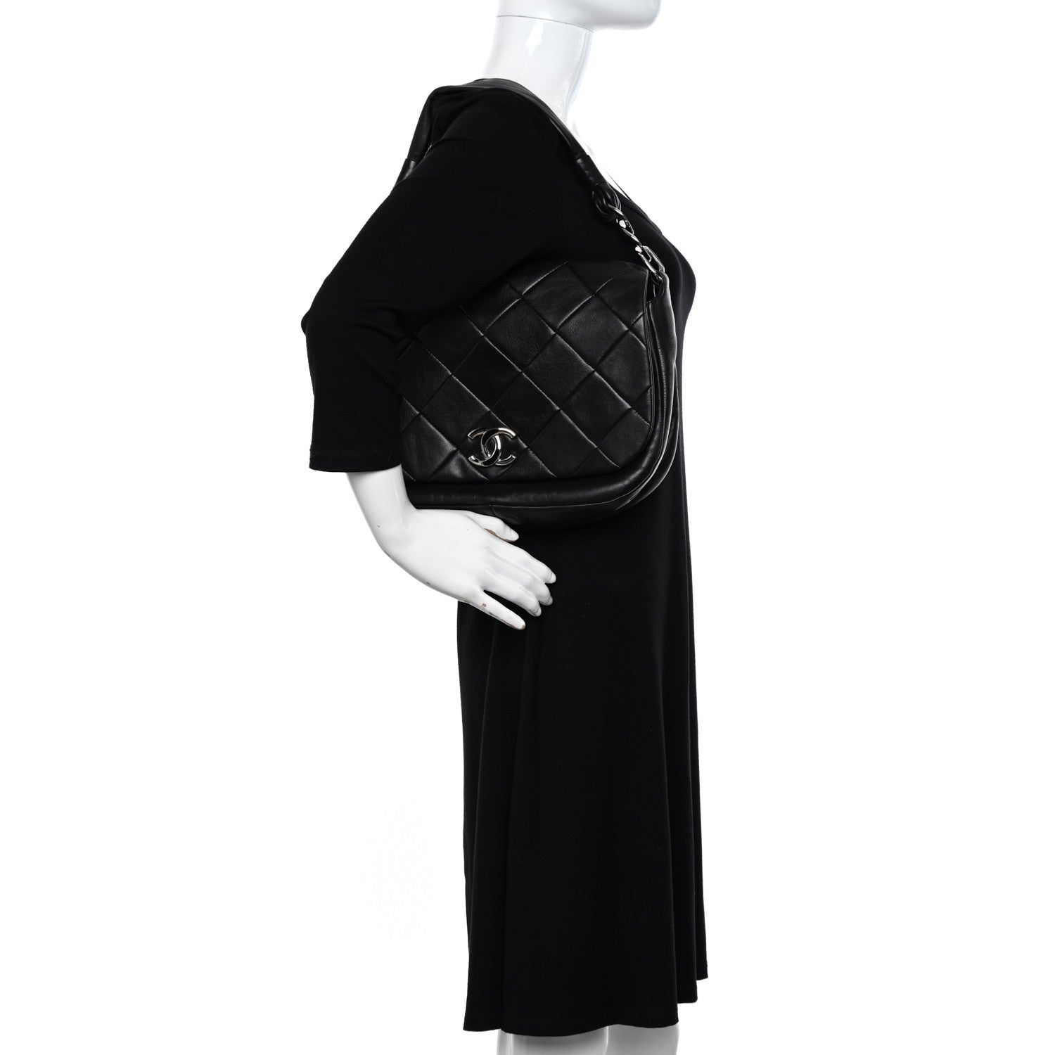 Chanel Lambskin Quilted Enamel CC Pillow Soft Flap Black 2 of 15
