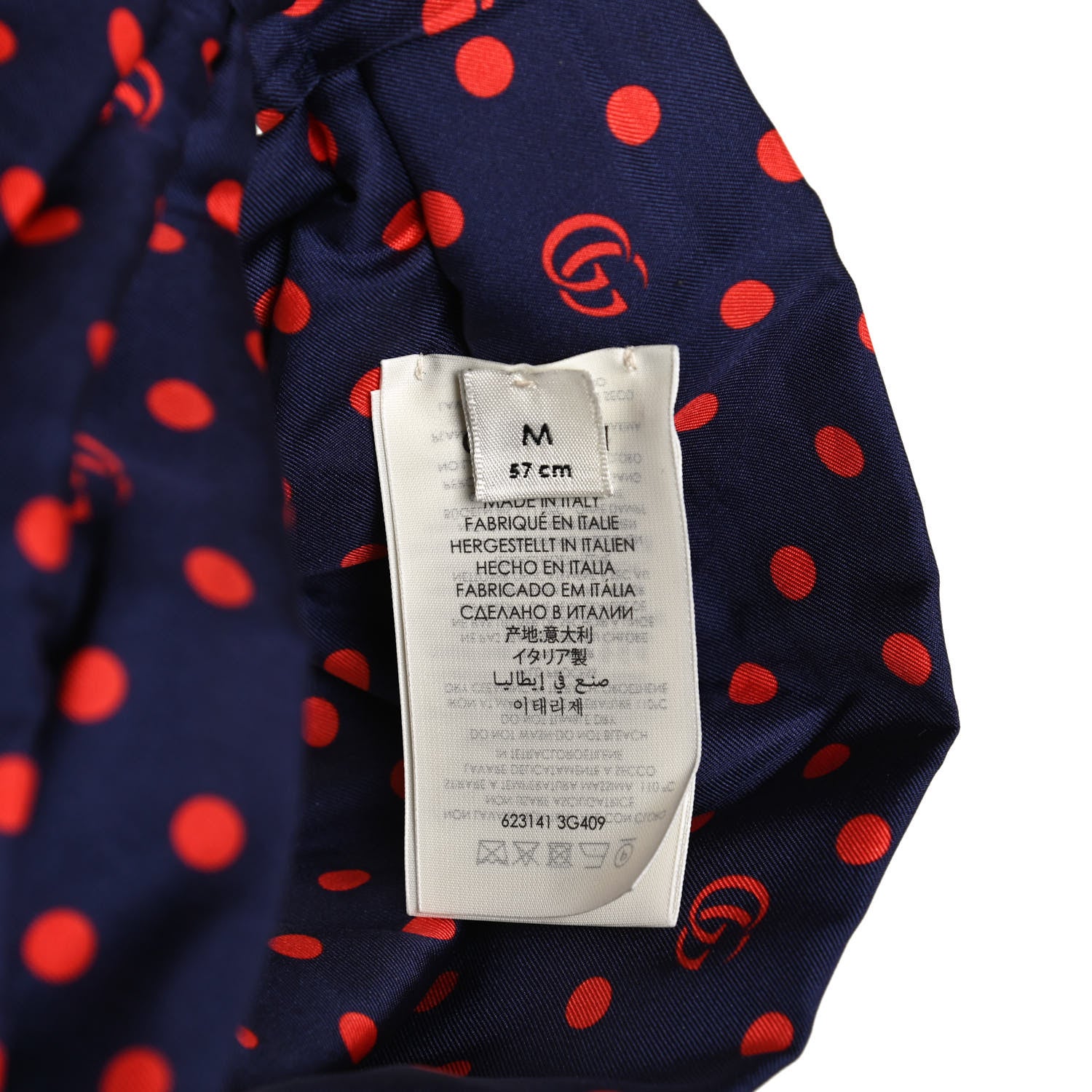 Gucci Silk Polka Dot Headband M Blue Red 3 of 4