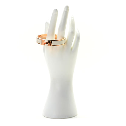 Hermes Enamel Narrow Clic Clac H Bracelet PM Craie 2 of 5