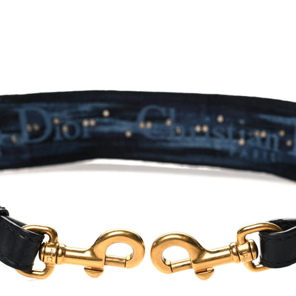 Christian Dior CHRISTIAN DIOR Canvas Embroidered Studded KaleiDiorscopic Adjustable Shoulder Strap Blue 3 of 5