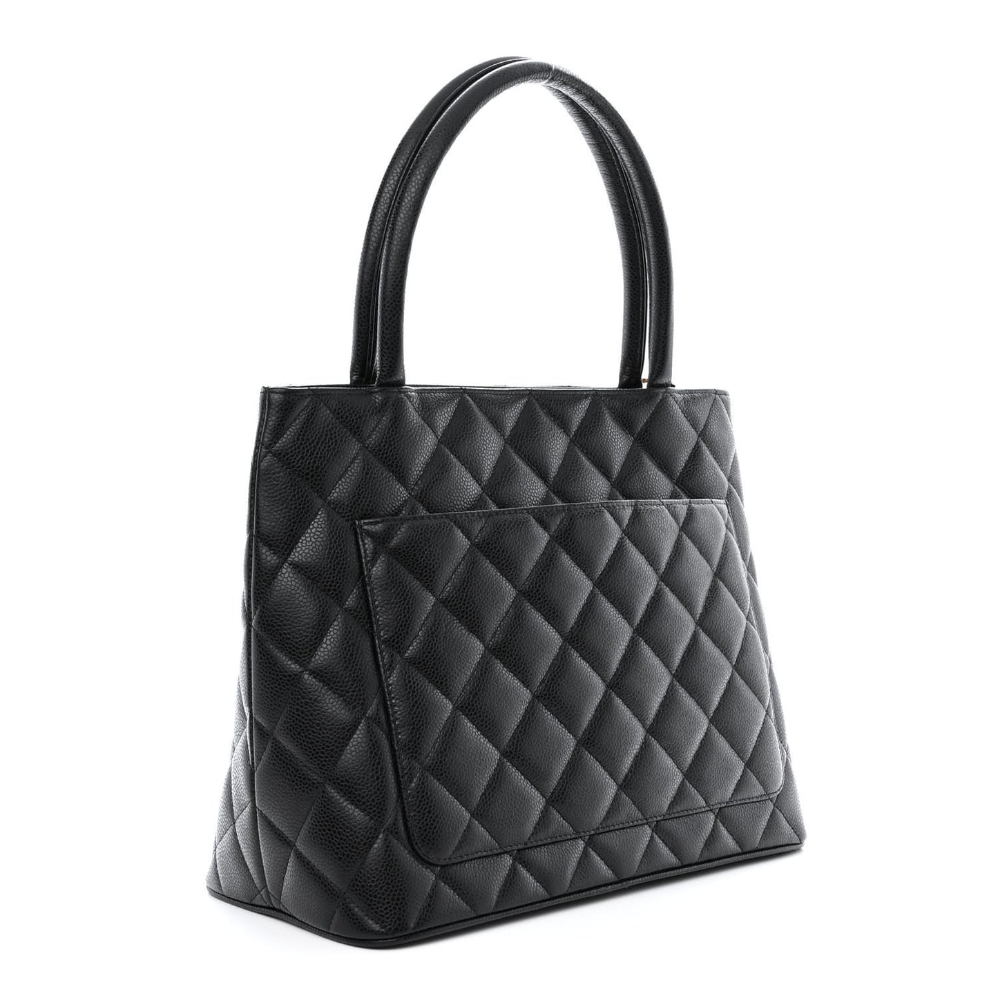 Caviar Quilted Medallion Tote Black