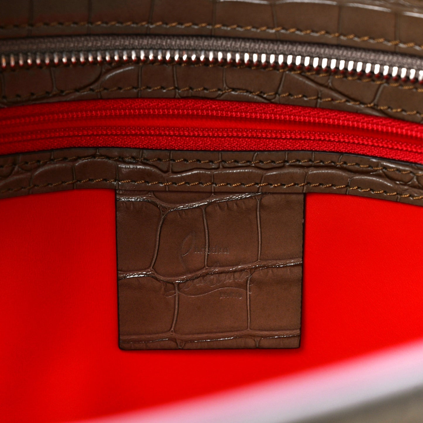Calfskin Crocodile Embossed Medium Paloma Silex