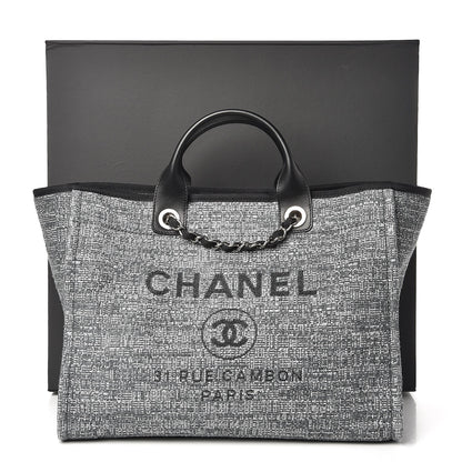 Chanel Canvas Large Deauville Tote Charcoal 16 of 16