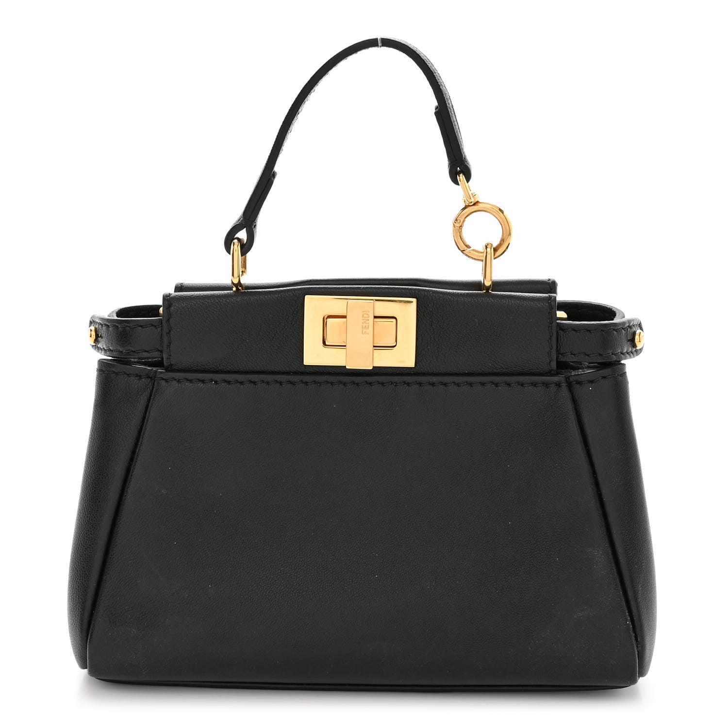 Fendi Nappa Micro Peekaboo Iconic Satchel Black 1 of 10