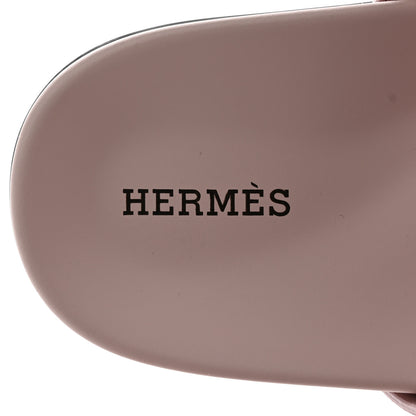 Hermes Suede Goatskin Womens Chypre Sandals 37 Rose Porcelaine 8 of 10