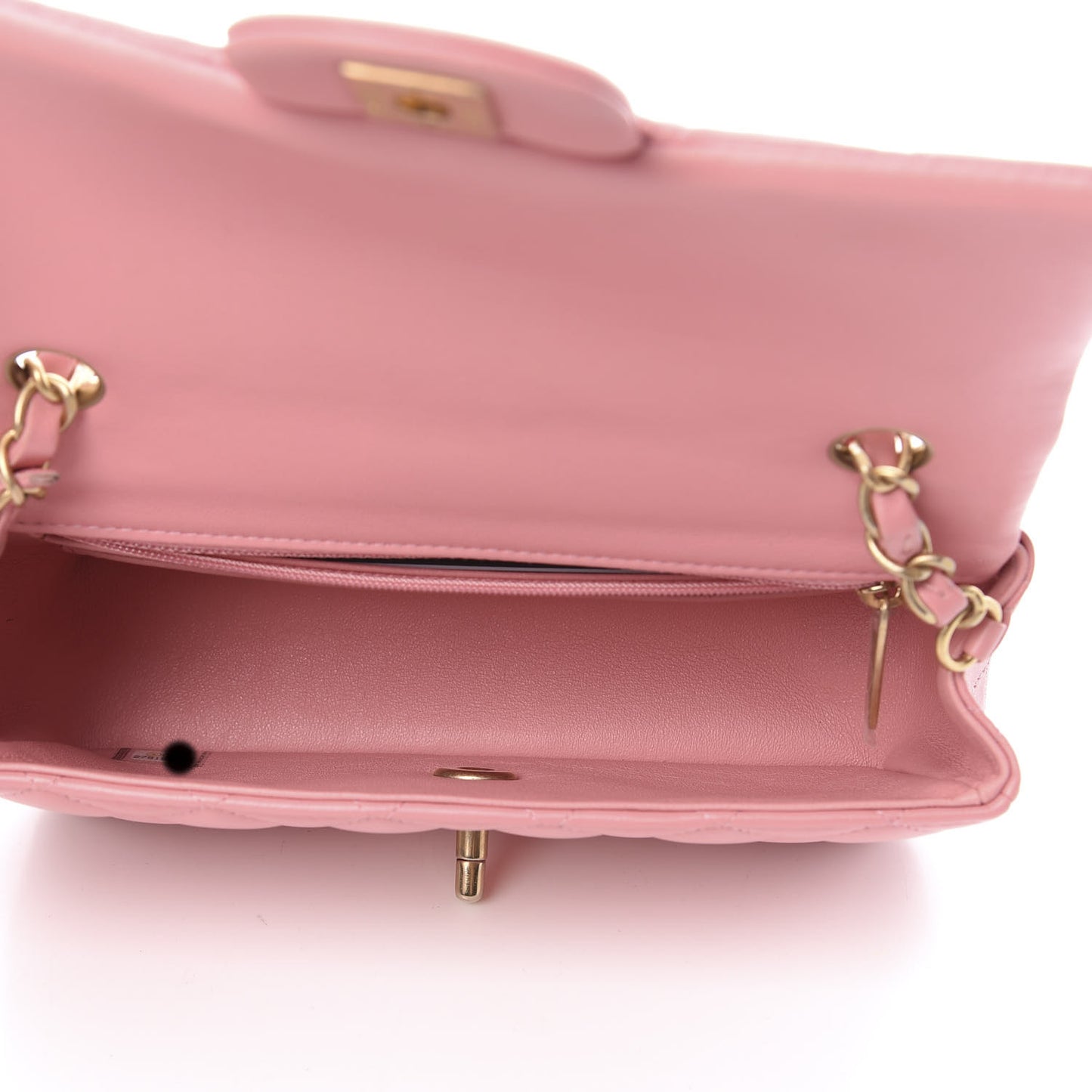 Lambskin Quilted Mini Rectangular Flap Pink
