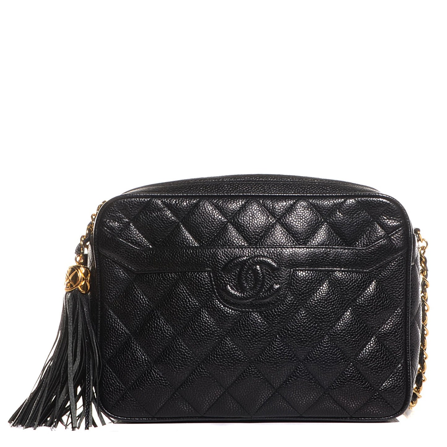 Caviar Quilted Camera Case Black