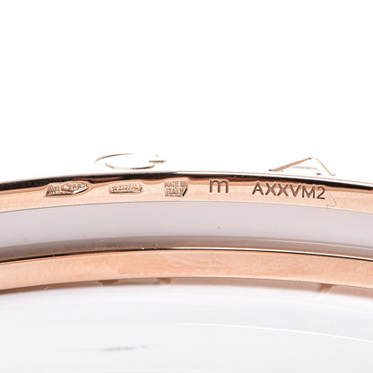 Bulgari 18K Rose Gold White Ceramic B.Zero1 Bangle Bracelet M 5 of 7