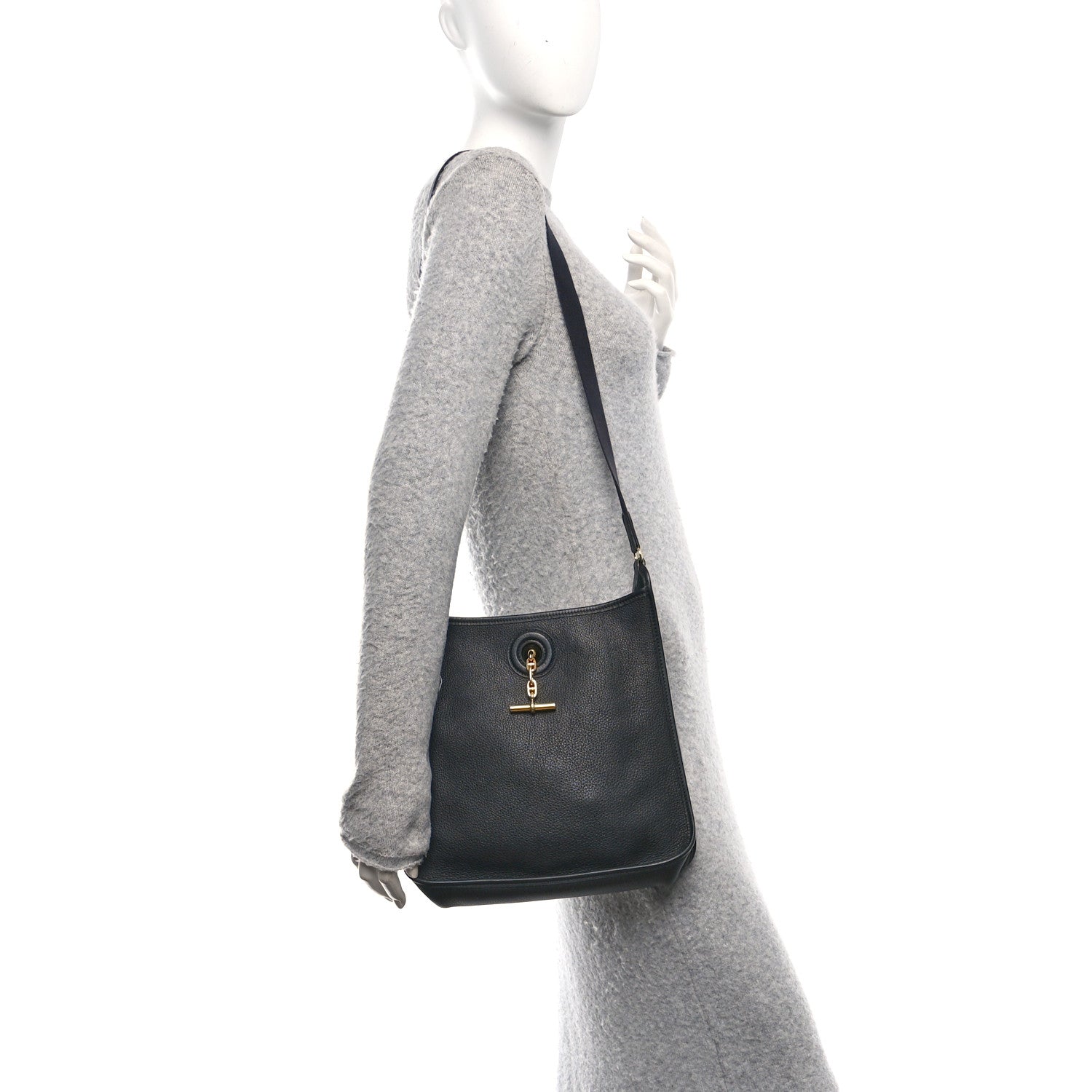 Hermes Taurillon Clemence Vespa PM Black 2 of 10