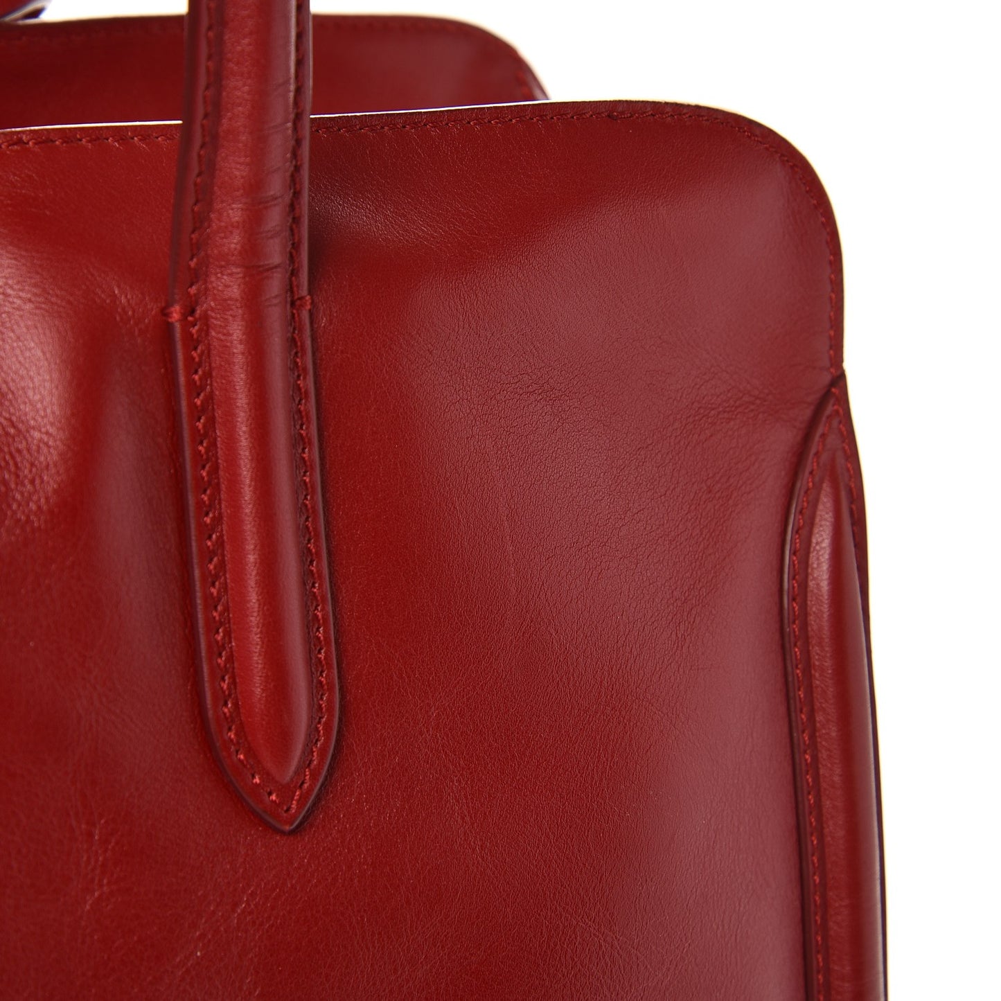 Calfskin Large Skull Padlock Zip Around Tote Red