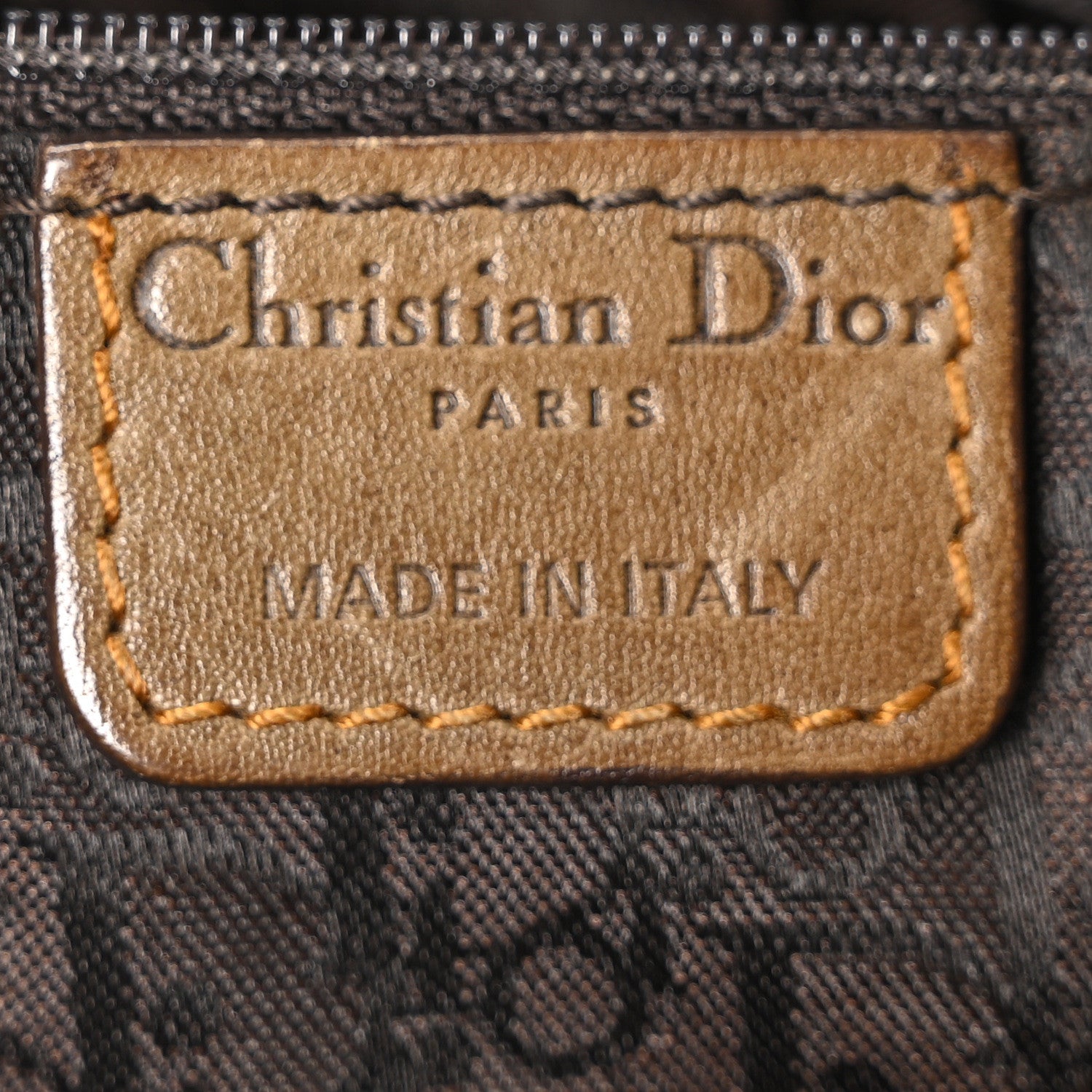 Christian Dior Calfskin Medium Gaucho Double Saddle Bag Brown