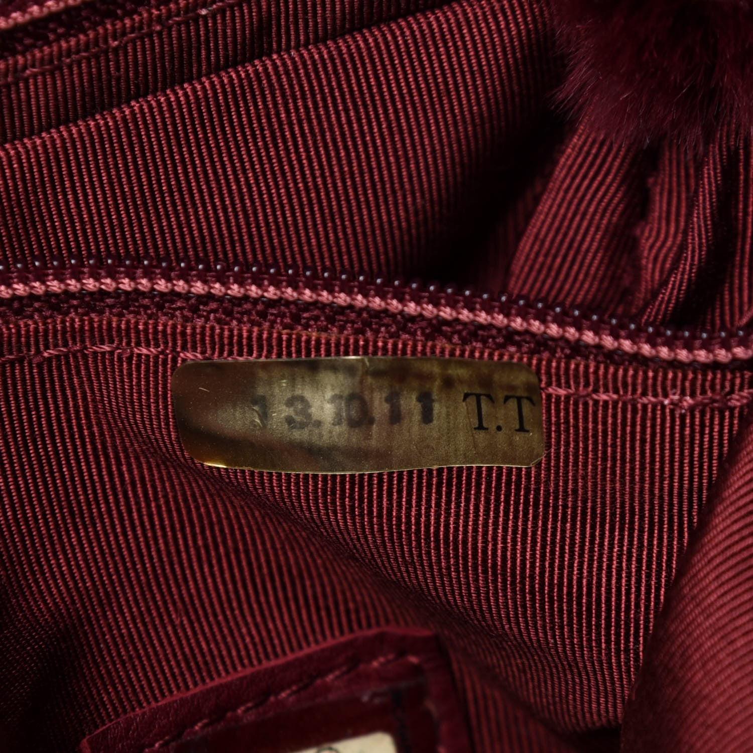 Chanel Rabbit Fur Shoulder Bag Burgundy 7 of 11