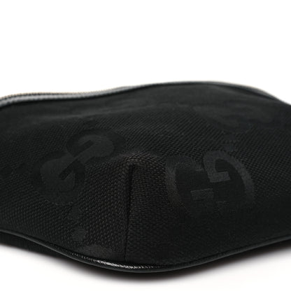 Gucci Monogram Jumbo GG Textured Dollar Calfskin Web Belt Bag Black 8 of 9