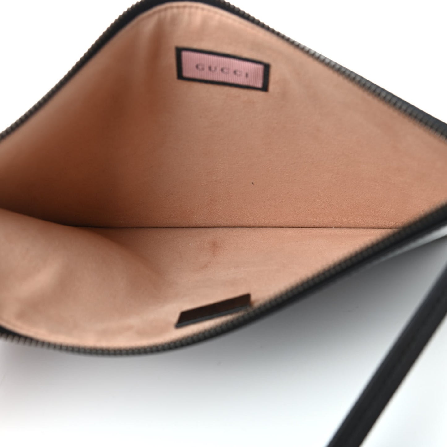 Calfskin GucciGhost Life is Gucci Zip Pouch Black