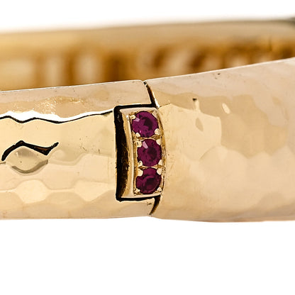 Roberto Coin 18K Yellow Gold Diamond Martellato Bangle Bracelet 3 of 4