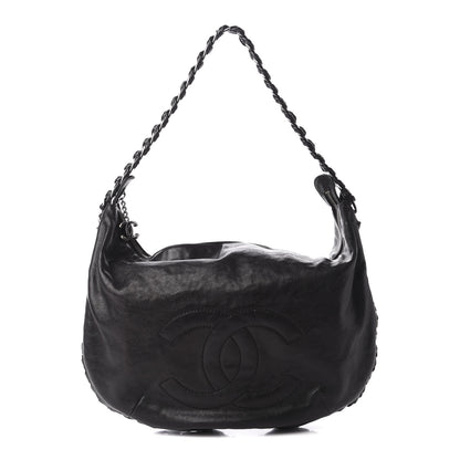 Chanel Glazed Caviar Modern Chain Hobo Black 1 of 15
