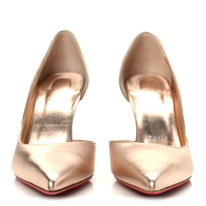 Christian Louboutin Calfskin Laminato Satin Iriza 85 Pumps 36.5 Leche 3 of 8