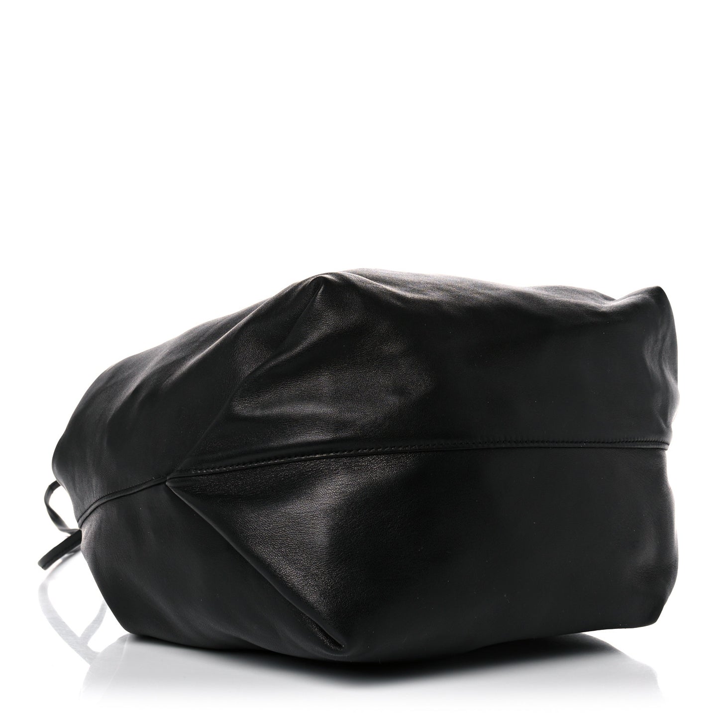 Lambskin Teddy Drawstring Bag Black
