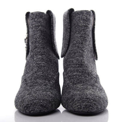 Chanel Tweed Short Boot 39.5 Grey 2 of 12
