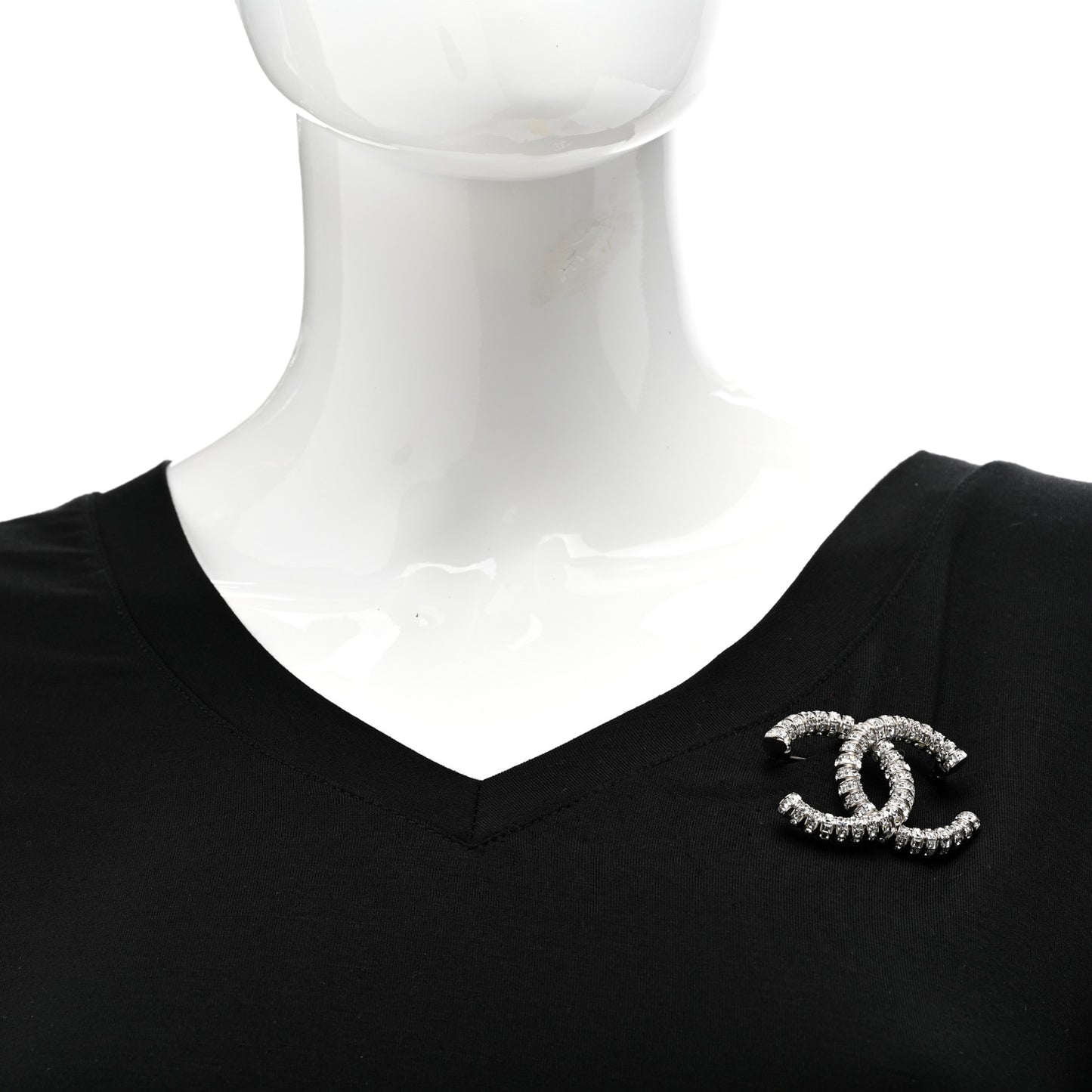 Crystal CC Brooch Silver