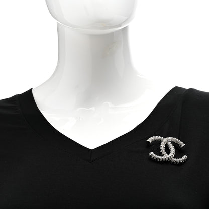 Chanel Crystal CC Brooch Silver 2 of 5