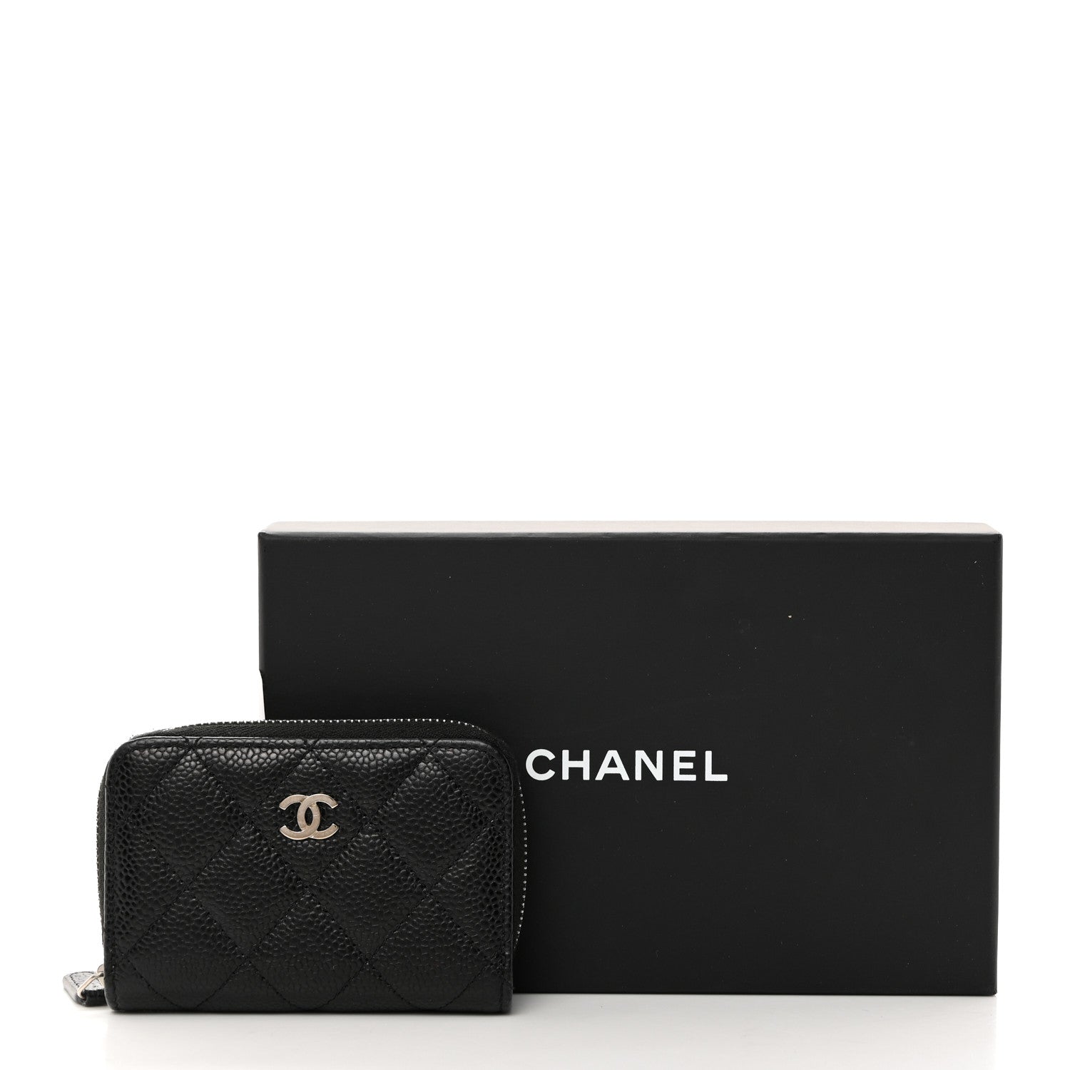 Chanel Caviar Quilted Zip Coin Purse Black 10 of 10
