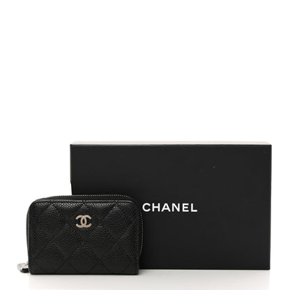 Chanel Caviar Quilted Zip Coin Purse Black 10 of 10