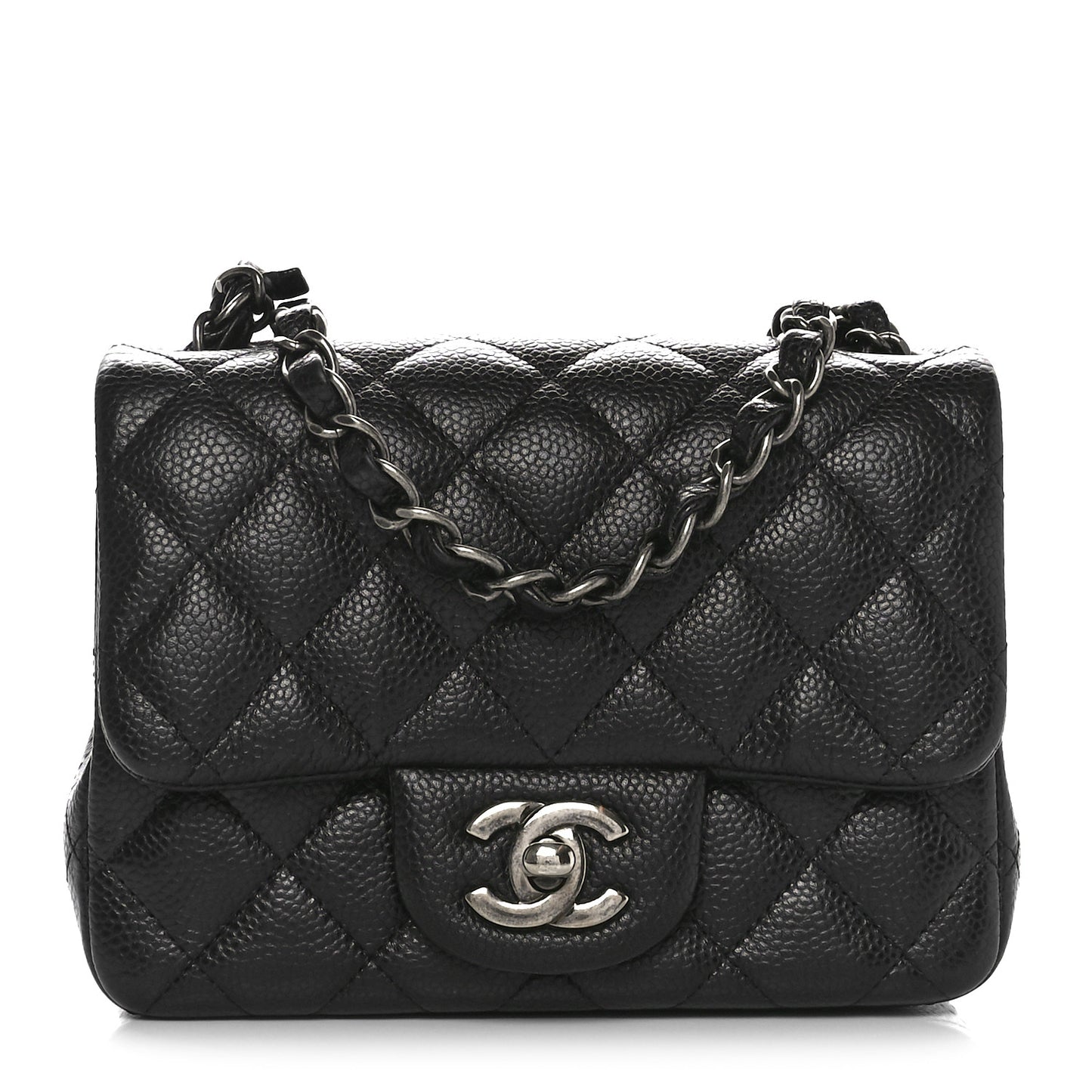 Caviar Quilted Mini Square Flap Black