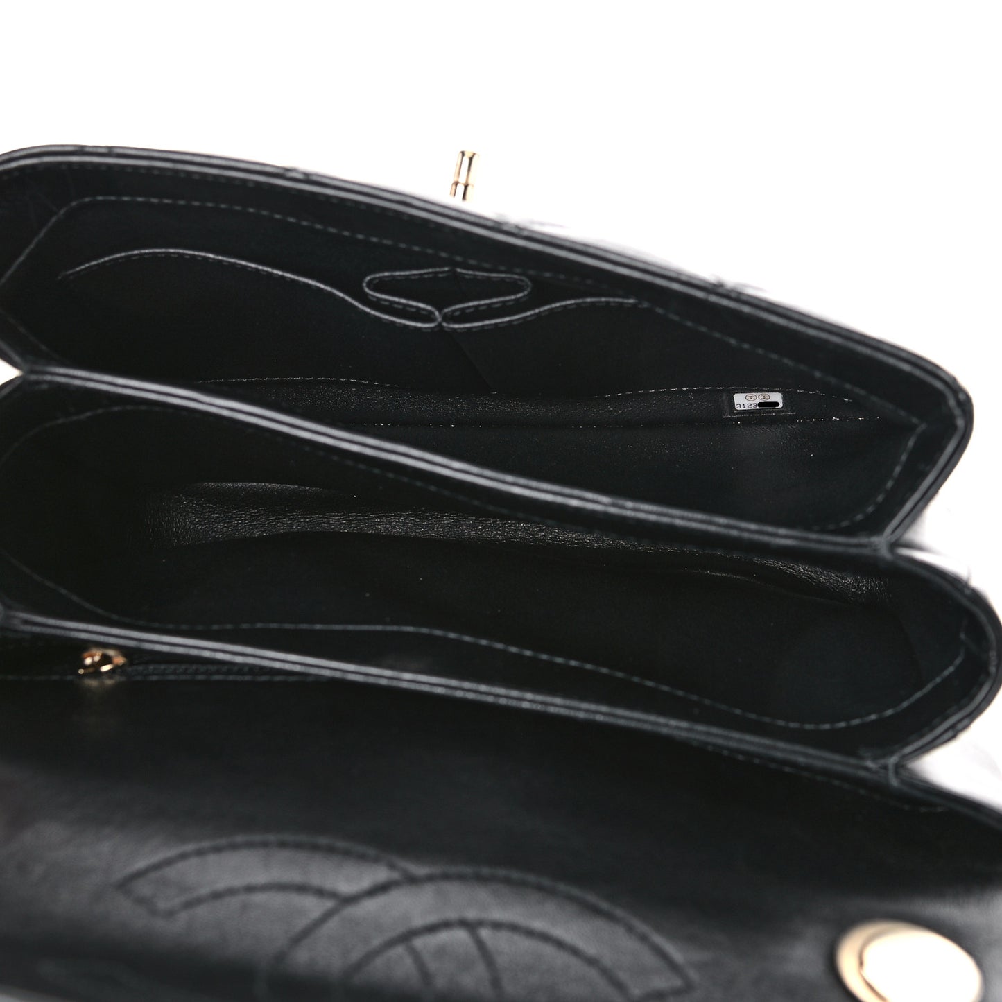 Lambskin Quilted Small Trendy CC Dual Handle Flap Bag Black