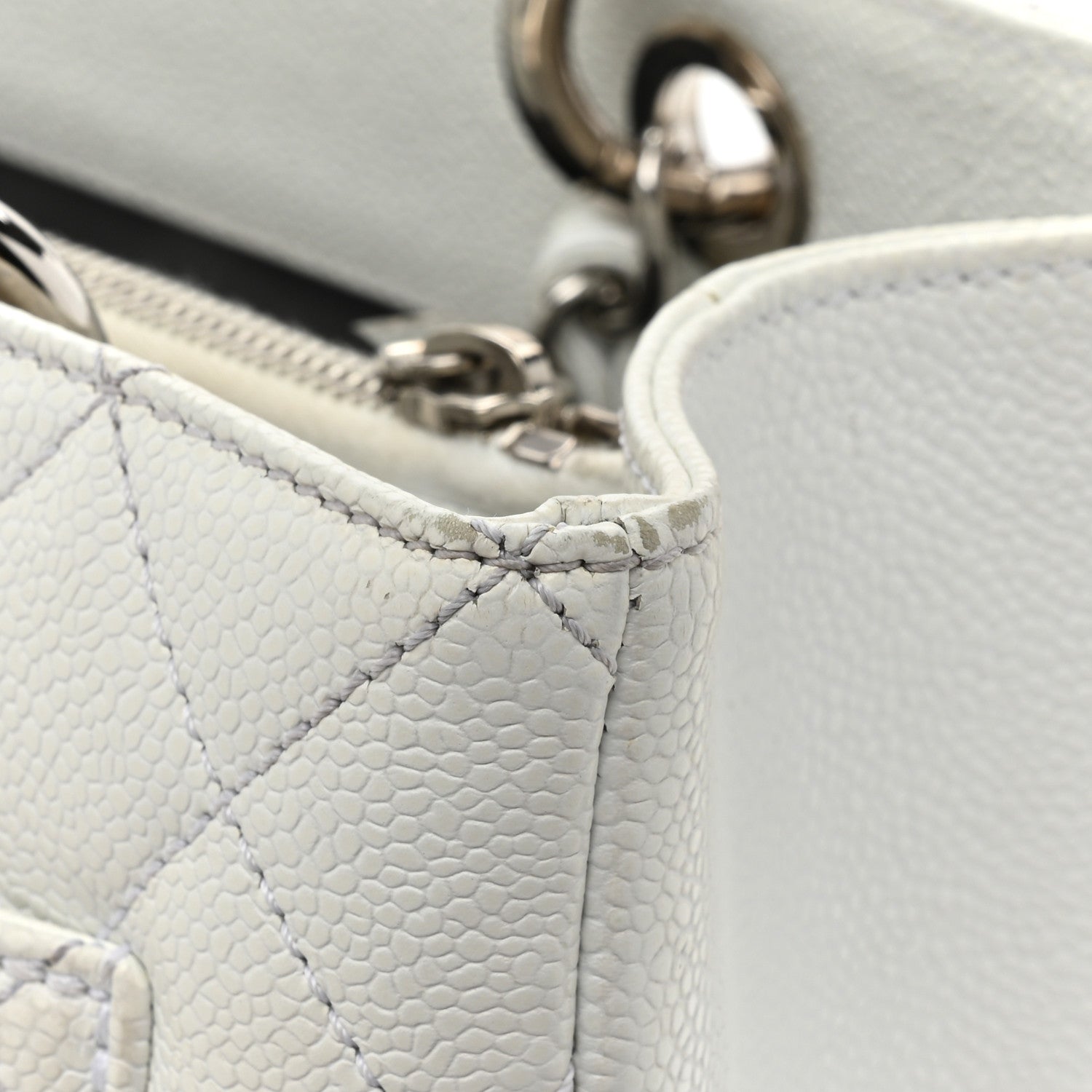 Chanel Caviar Quilted Grand Shopping Tote GST White 17 of 18