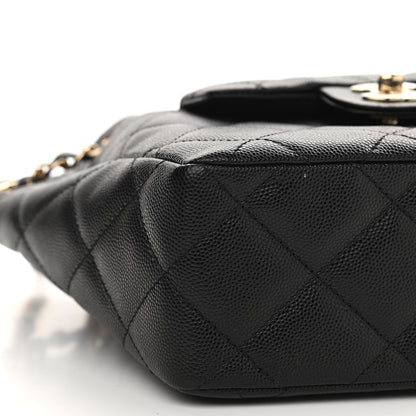 Chanel Caviar Quilted Flap Bucket Bag Black 8 of 9