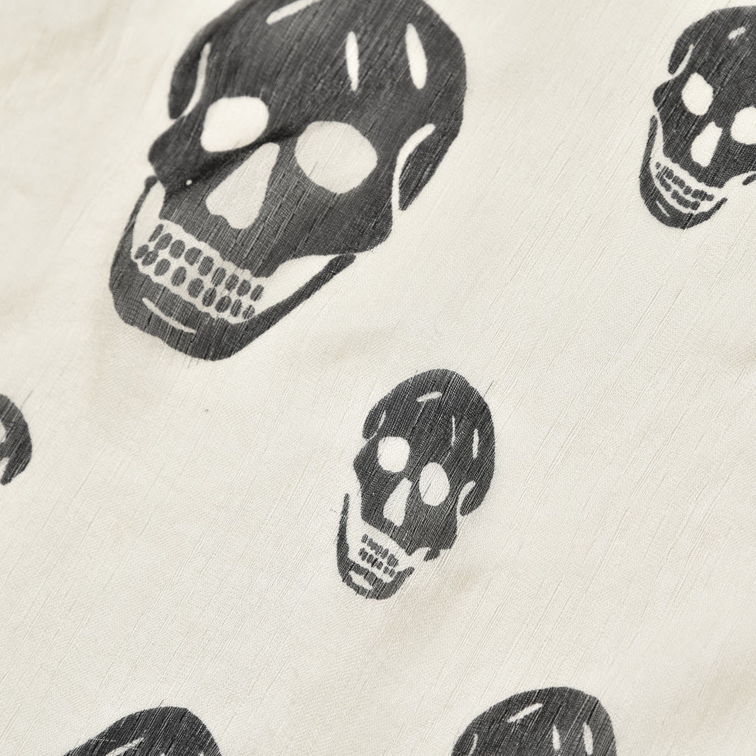 Alexander McQueen Silk Chiffon Skull Scarf Ivory Black 7 of 14