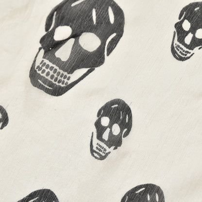 Alexander McQueen Silk Chiffon Skull Scarf Ivory Black 7 of 14