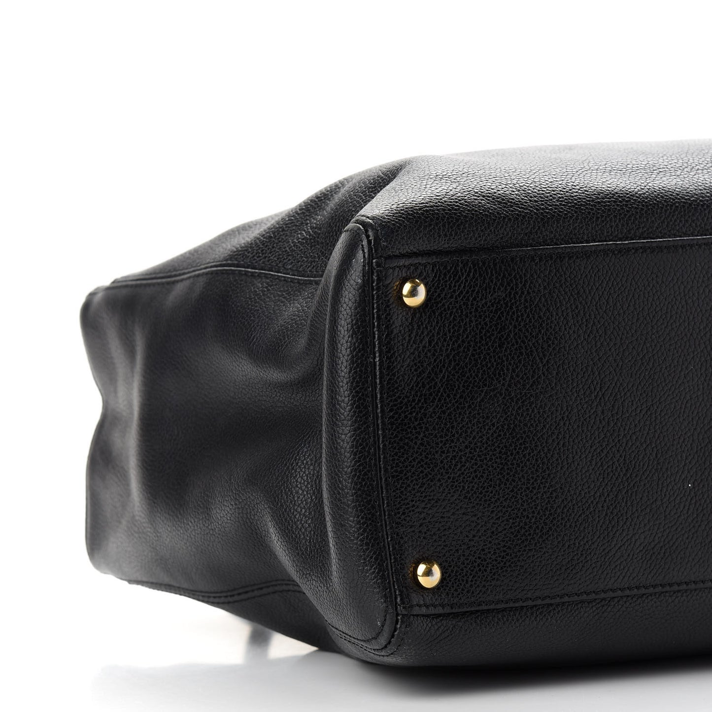 Calfskin Cerf Executive Shopper Tote Black