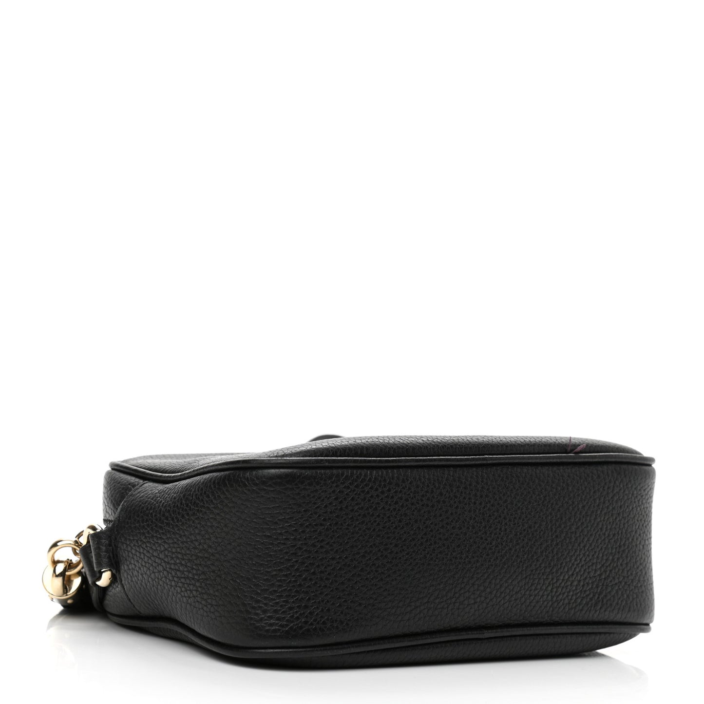 Pebbled Calfskin Small Soho Disco Bag Black