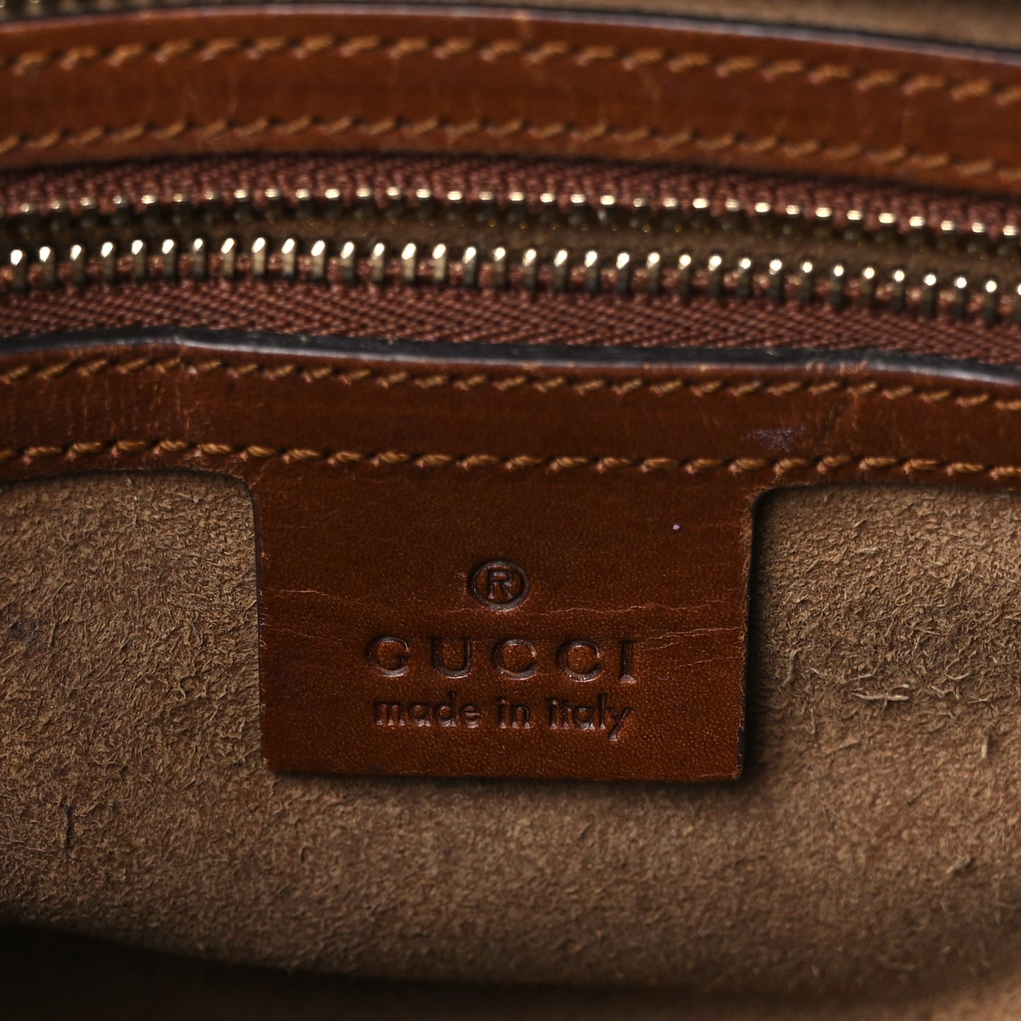 GG Supreme Monogram Cuoio Toscano Small Boston Beige Ebony Cuir