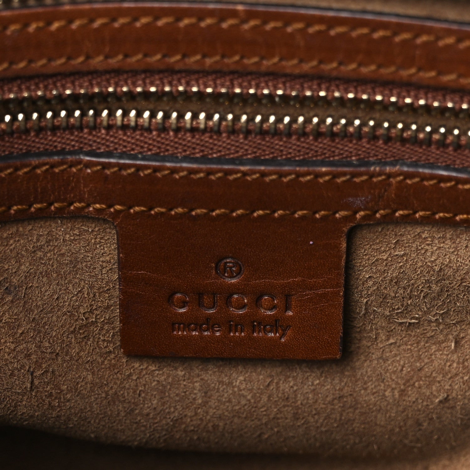 Gucci GG Supreme Monogram Cuoio Toscano Small Boston Beige Ebony Cuir 6 of 11