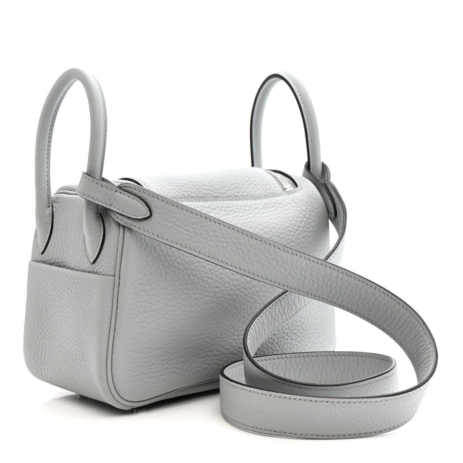 Hermes Taurillon Clemence Mini Lindy 20 Bleu Pale 3 of 11
