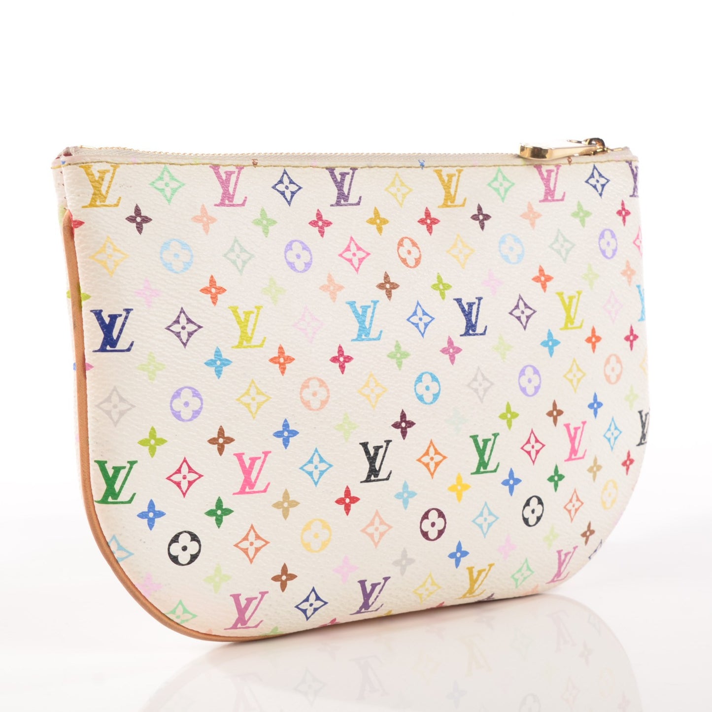 Monogram Multicolor Pochette Plate GM White
