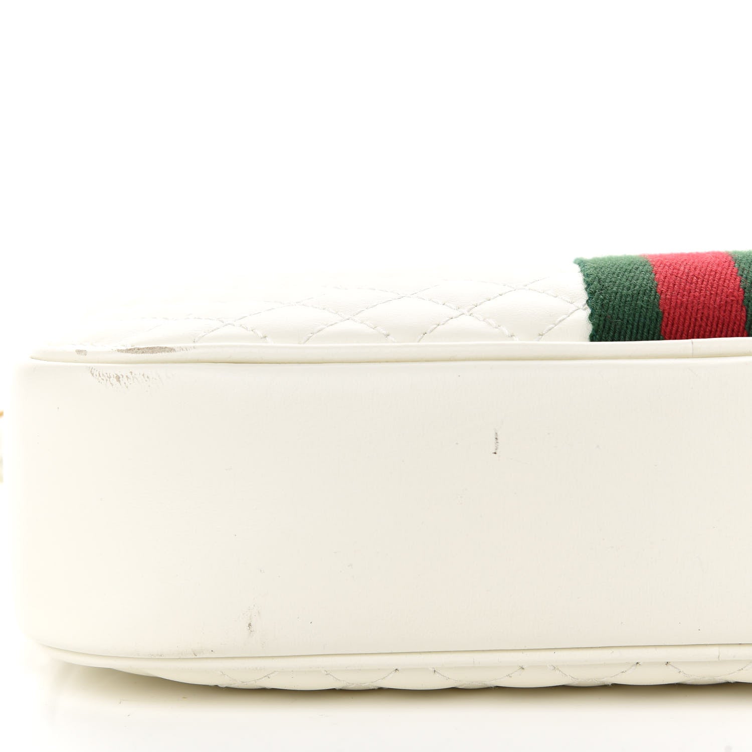 Gucci Calfskin Web Trapuntata Small Shoulder Bag Off White 10 of 11