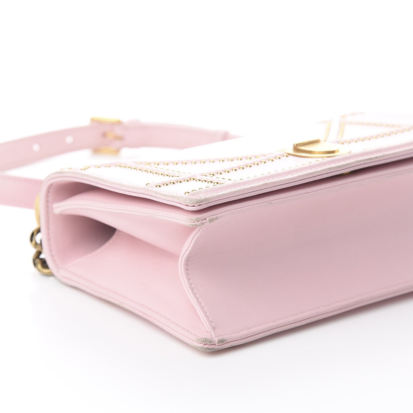 Lambskin Studded Small Diorama Flap Bag Pink