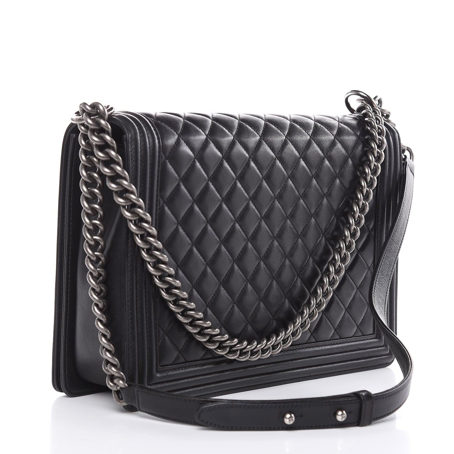 Chanel Lambskin Quilted Large Boy Flap Black 3 of 14