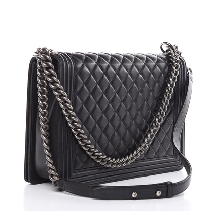 Chanel Lambskin Quilted Large Boy Flap Black 3 of 14