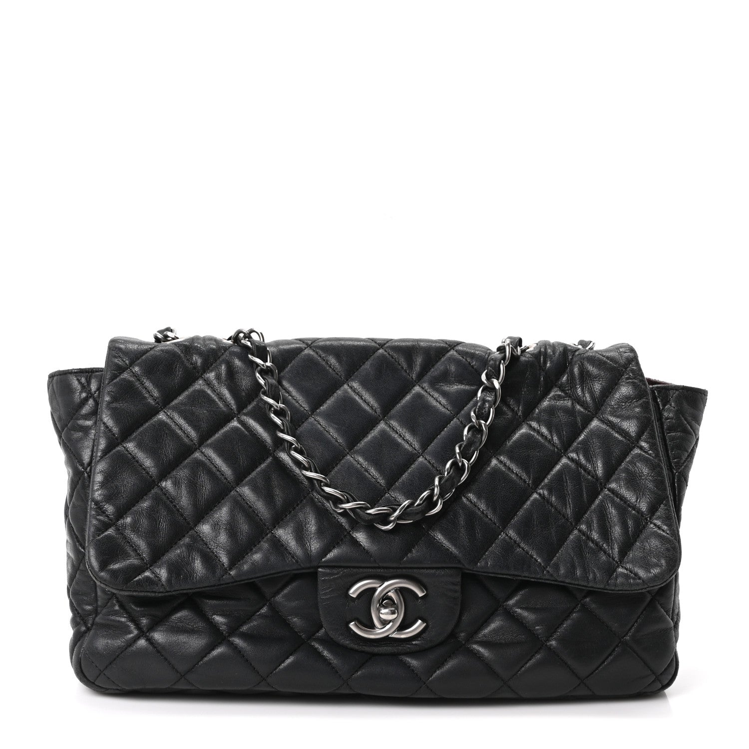 Chanel Lambskin Quilted Jumbo Single Flap Black 1 of 10