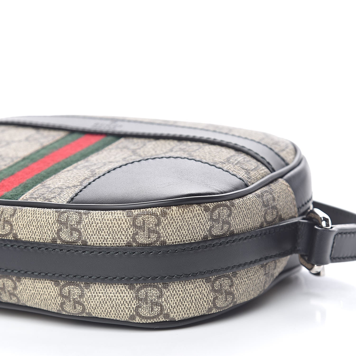 Gucci GG Supreme Monogram Web Small Shoulder Bag Black 9 of 11