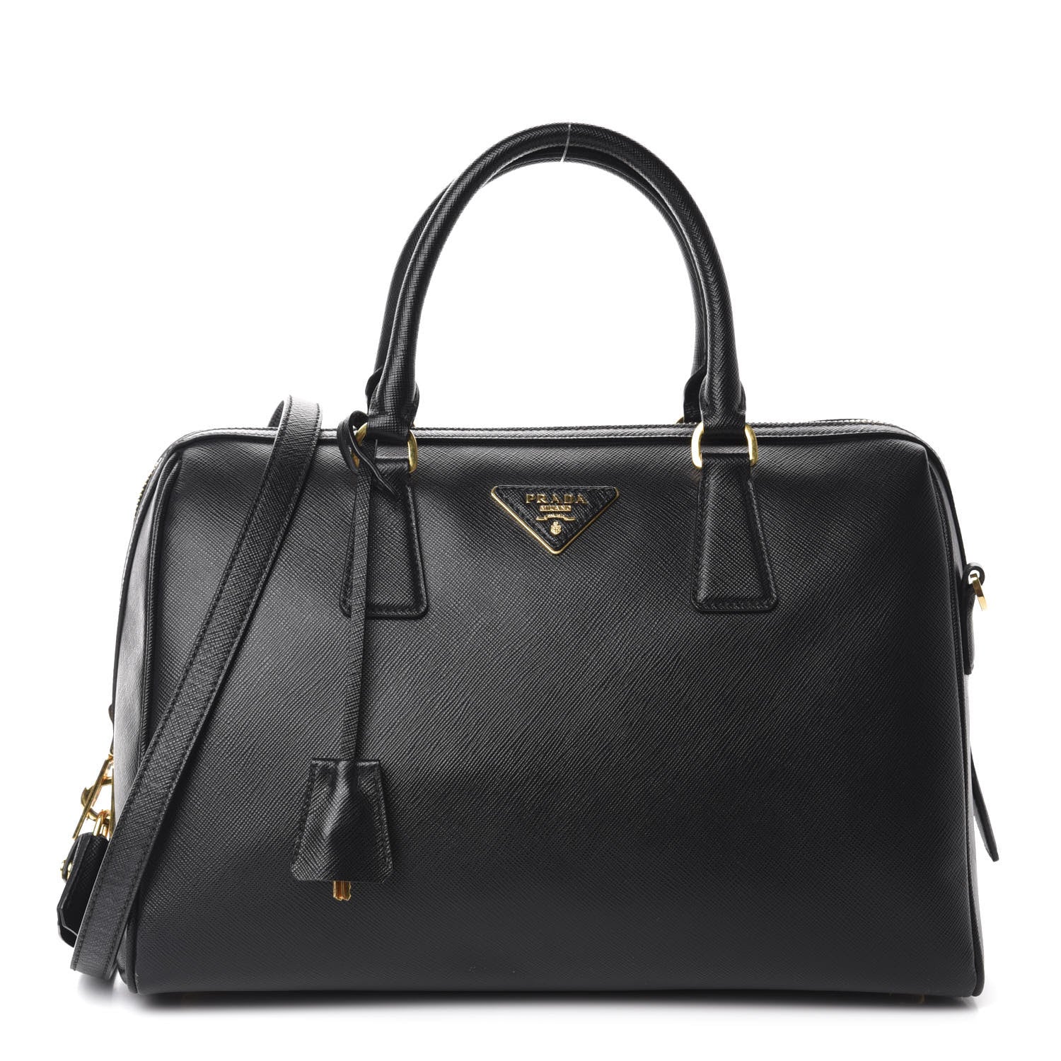 Prada Saffiano Lux Bowler Black 1 of 10