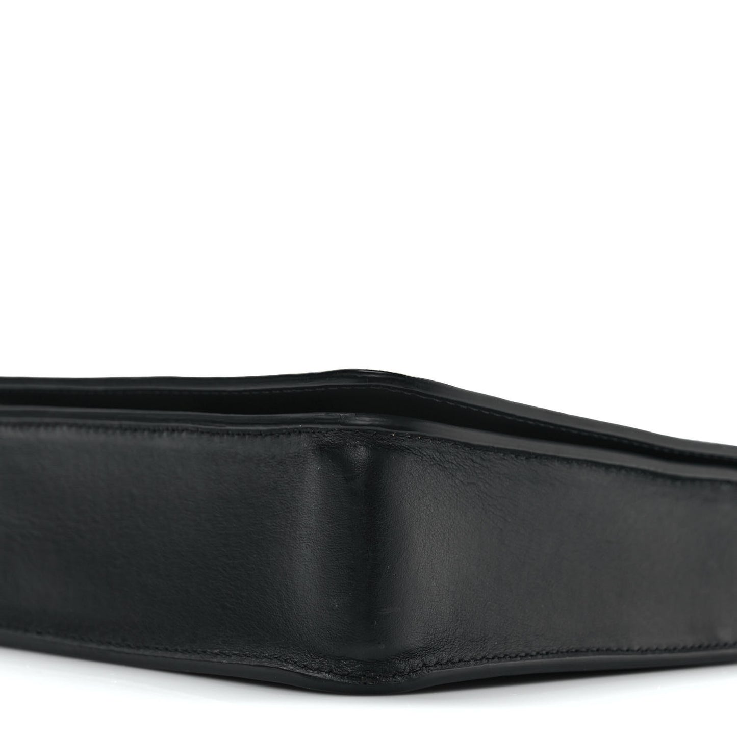 Calfskin Logo Debossed Crossbody Black