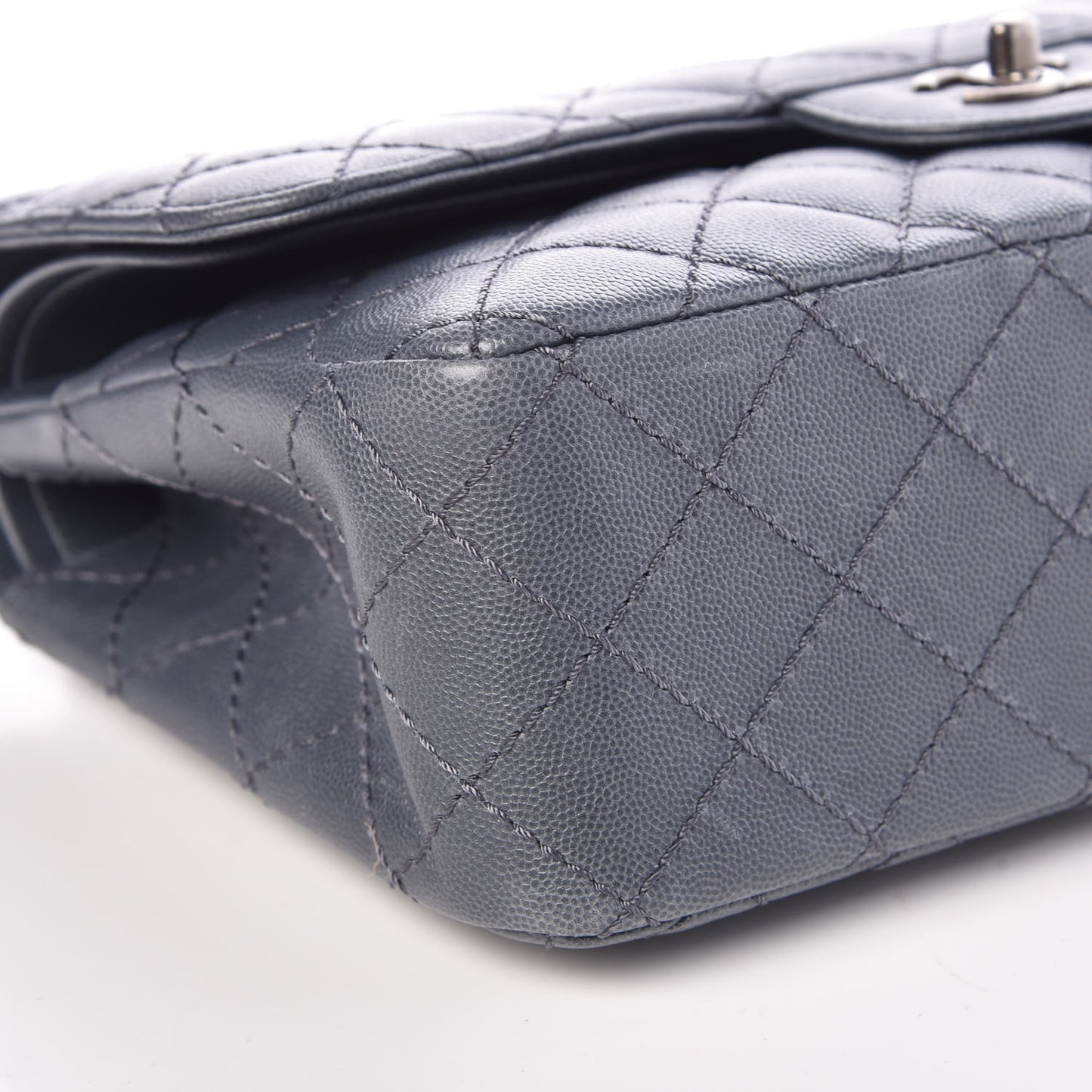 Caviar Quilted Jumbo Double Flap Blue